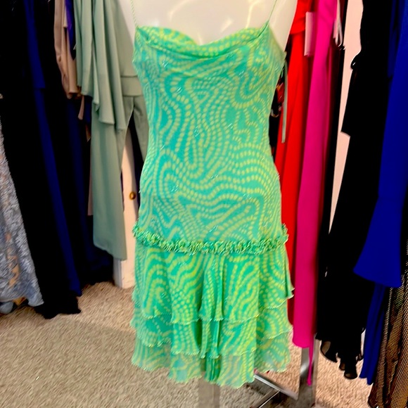 Silk chiffon print dress size 0 - Picture 1 of 4